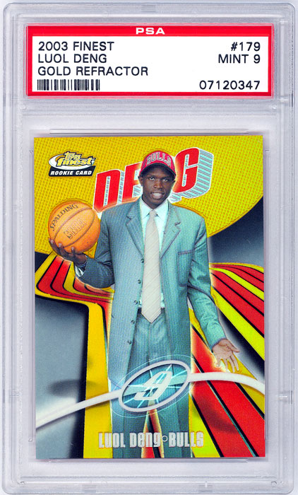 2003-04 Topps Finest Luol Deng XRC Gold Refractor #/25 PSA 9

