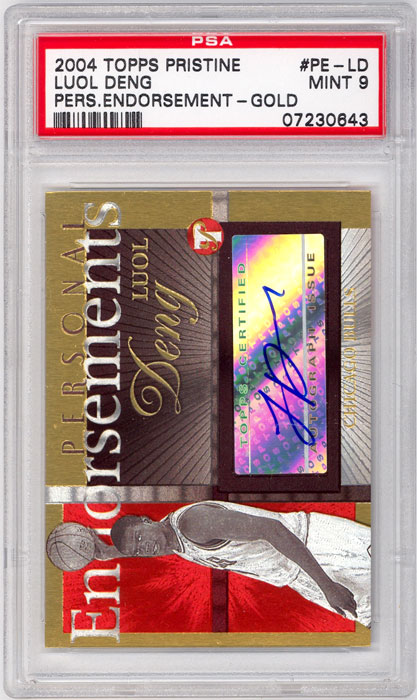 2004-05 Topps Pristine Luol Deng Personal Endorsement Auto Gold #PE-LD /25 PSA 9
