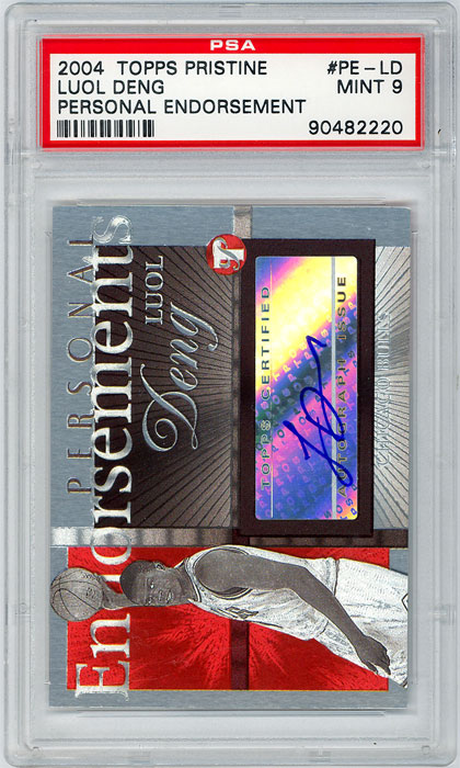 2004-05 Topps Pristine Luol Deng Personal Endorsement Auto #PE-LD PSA 9
