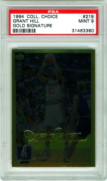 1994-95 Collectors Choice Grant Hill Gold Signature #219 PSA 9

