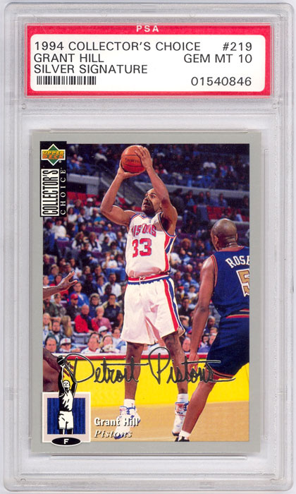 1994-95 Collectors Choice Grant Hill Silver Signature #219 PSA 10
