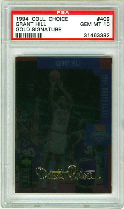 1994-95 Collectors Choice Grant Hill Gold Signature #409 PSA 10
