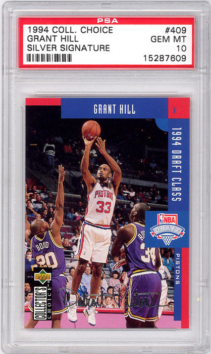 1994-95 Collectors Choice Grant Hill Silver Signature #409 PSA 10
