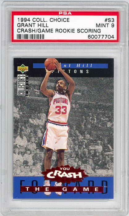1994-95 Collectors Choice Grant Hill You Crash The Game Redemption #S3 PSA 9

