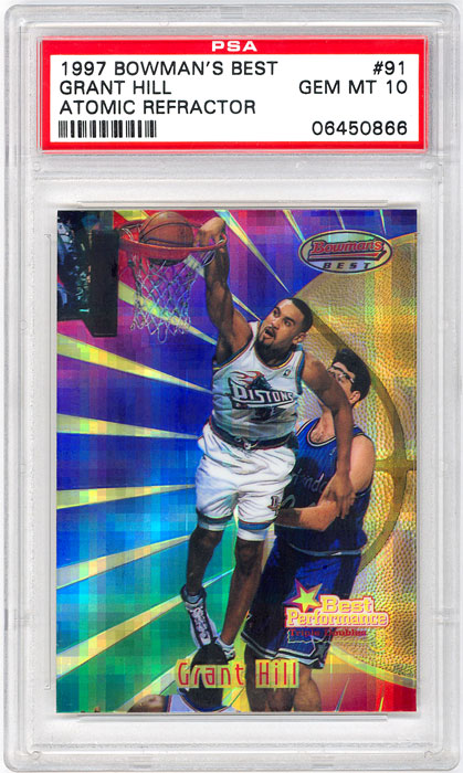 1997-98 Bowmans Best Grant Hill Atomic Refractor #91 PSA10
