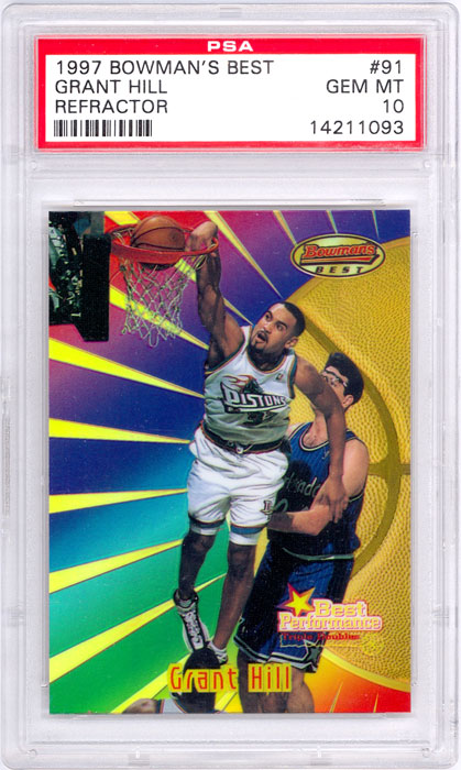 1997-98 Bowmans Best Grant Hill Refractor #91 PSA10
