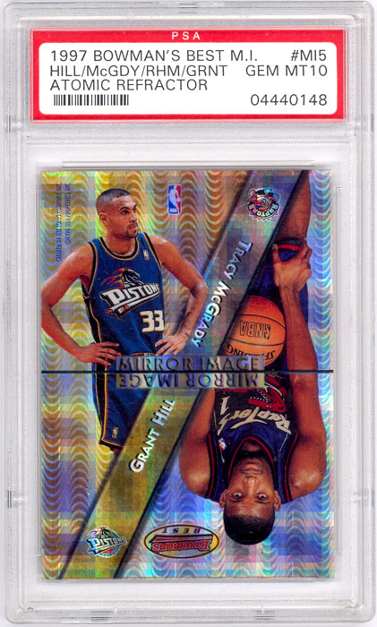 1997-98 Bowmans Best Grant Hill Mirror Image Atomic Refractor #MI5 PSA10
