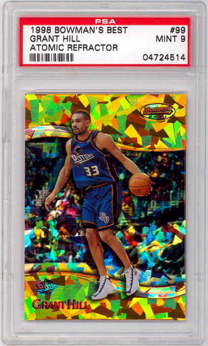 1998-99 Bowmans Best Grant Hill Atomic Refractor #99 PSA 9

