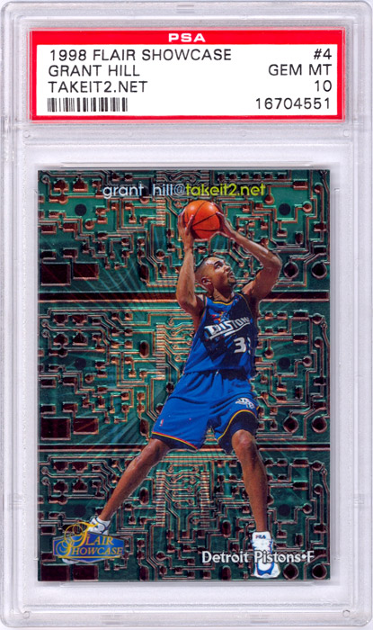 1998-99 Flair Showcase Grant Hill TakeIt2.Net #4 PSA 10

