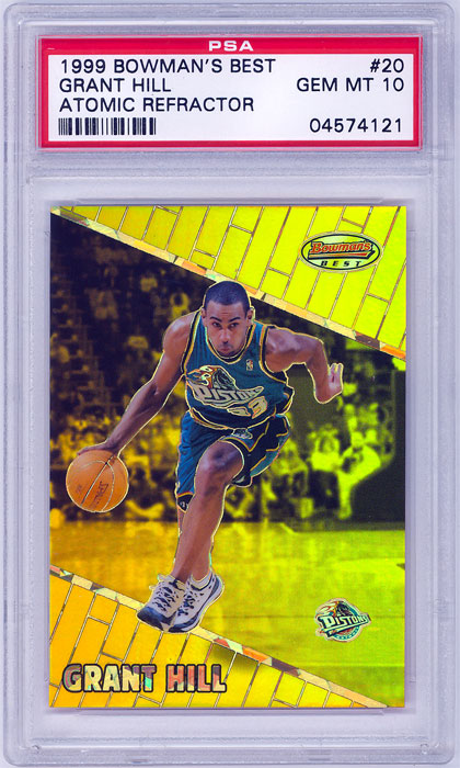 1999-00 Bowmans Best Grant Hill Atomic Refractor #20 /100 PSA 10
