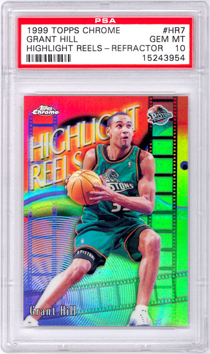 1999-00 Topps Chrome Grant Hill Highlight Reels Refractor #HR7 PSA 10
