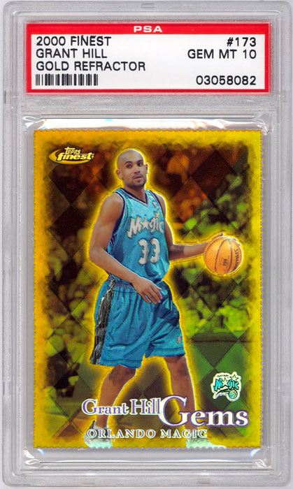 2000-01 Finest Grant Hill Gold Refractor /100 #173 PSA 10
