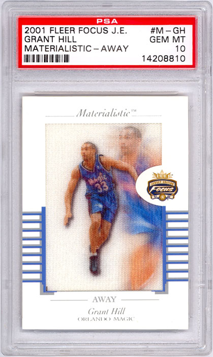 2001-02 Fleer Focus JE Grant Hill Materialistic Away #M-GH PSA 10
