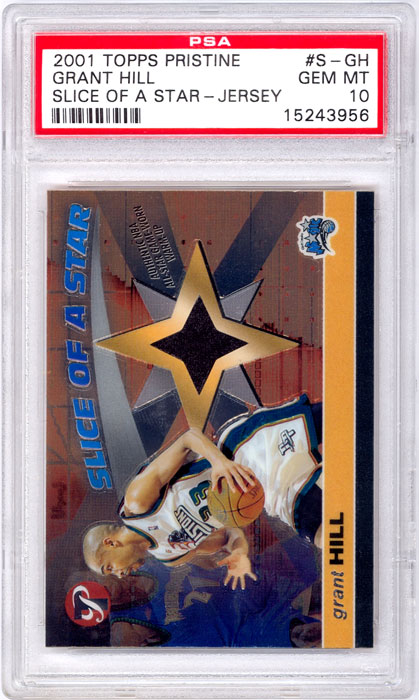 2001-02 Topps Pristine Grant Hill Slice Of A Star Jersey #S-GH PSA 10
