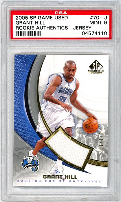 2005-06 SP Game Used Grant Hill Rookie Authentics Jersey #70-J PSA 9
