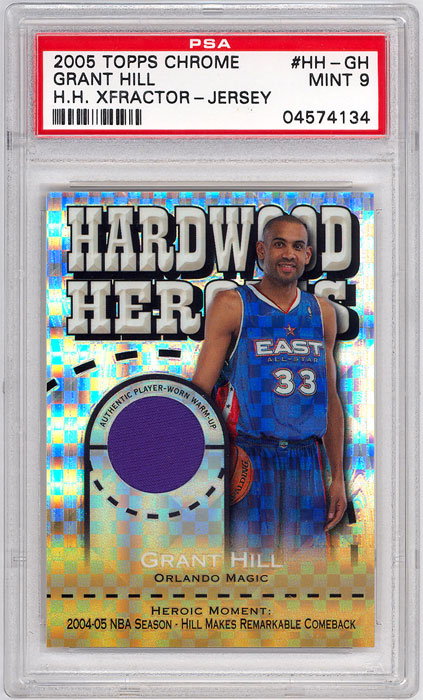 2005-06 Topps Chrome Grant Hill Hardwood Heroics Jersey X-fractor /25 #HH-GH PSA 9
