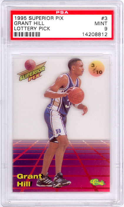 1995 Superior Pix Grant Hill Lottery Pick #3 PSA 9
